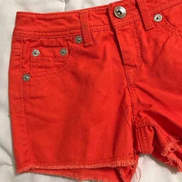Justice Orange Skinny Low Rise Jean Shorts 10R - Picture 3 of 8
